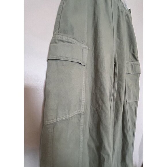 Hustle N Holla NEW Army Green Cargo Pants Wide Leg Large Pockets Jogger Size 6 - Picture 3 of 11